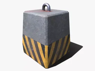 Cement Pier 2 Low-poly 3D model
