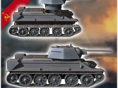 T-34-76 M1942 - Soviet army WW2 Second World East front Ostfront 3D print model