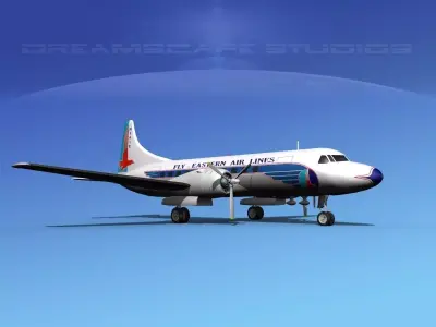 Convair CV-340 Eastern Airlines 1 3D model