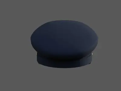 Captain pilot hat Low-poly 3D model