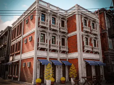 URBAN BUILDING OLD HORROR 8 Low-poly 3D model