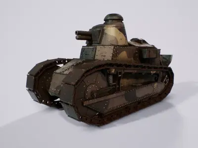 Renault FT-17 light tank Low-poly 3D model