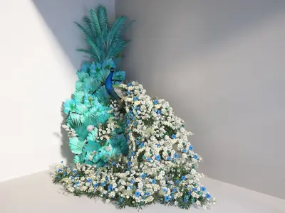peacock Floral art 3D model