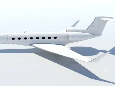 US Long Range G 650 Private Jet Static Low-poly 3D model