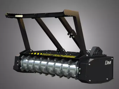 Drum Mulcher Compact Track - Skid Steer Loader Attachment 3D model