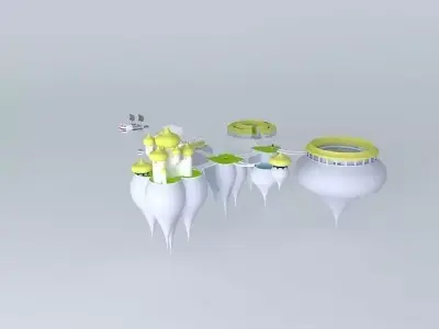 Fantasy floating world Free 3D model