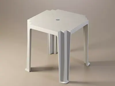 Plastic Table  Low-poly 3D model