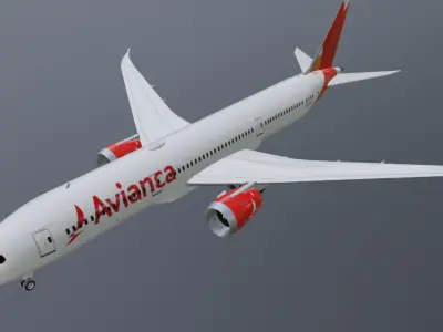 Avianca Boeing 787-9 low poly 3D Model  Low-poly 3D model