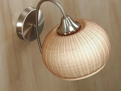 Rattan wall lighting Free 3D model