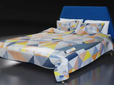 JASPER UPHOLSTERED DOUBLE BED Free 3D model