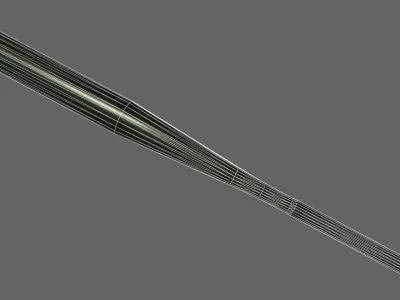 PBR Baseball Bat Green Low-poly 3D model