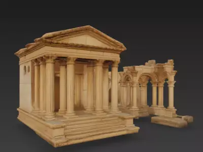 ancient roman temple 3D model