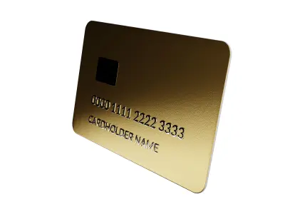 Gold bank credit card 3D model