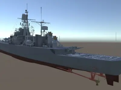 USS Bainbridge CGN-25 3d model low-poly Low-poly 3D model