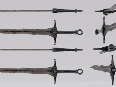 Dragon Bon Sword from Skyrim Low-poly 3D model