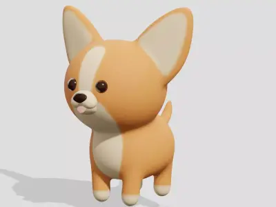 Cute chihuahua dog  3D model