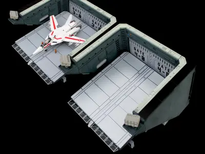 Set2 - Macross SDF-1 Prometheus Double Hangar elevator 3D print model
