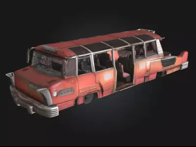 Retro Futuristic Bus A Vision of Tomorrow from the Past 3D model