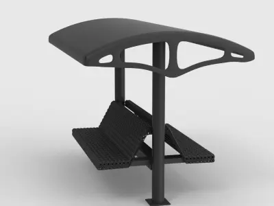 Outdoor Bench 3D model shop