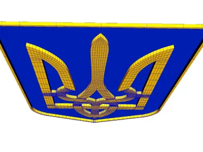 Coat of arms of Ukraine Low-poly 3D model