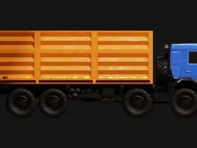 Kamaz Truck Low-poly 3D model