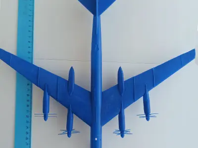 Tu-95 airplane with propellers 3D print model