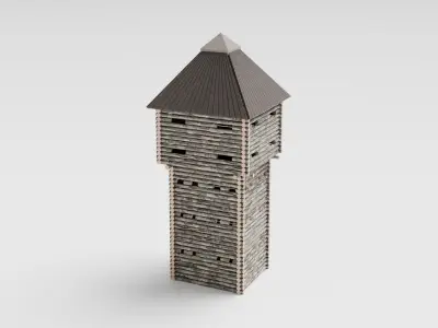 Medieval Tower Low-poly 3D model