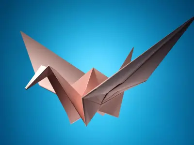 Origami crane 3D model  3D model
