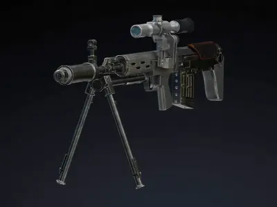 Dragunov SVU Low Poly Realistic Low-poly 3D model