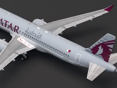 Qatar Airways A320 NEO 3D model