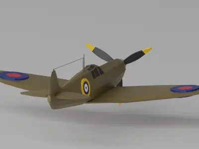 Supermarine Spitfire Royal Air Force Fighter WW2 3D model
