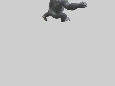 Gorilla swinging model Low-poly 3D model