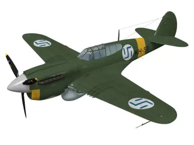 Curtiss P-40M Warhawk 3D model