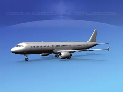 Airbus A321 Bare Metal 3D model
