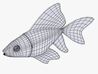 Golden Fish Free low-poly 3D model