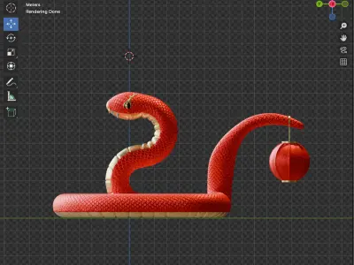Chinese New Year Of Snake 3D Design Element 3D model