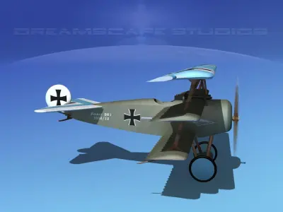 Fokker DR-1 Triplane V15 3D model