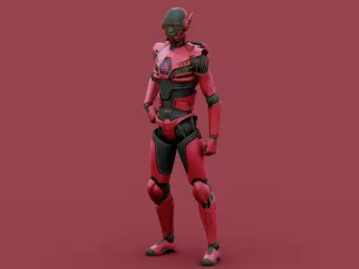 CYBORGTOPIA B-37  Rigged for Unreal Engine - Unity - MIXAMO 3D model