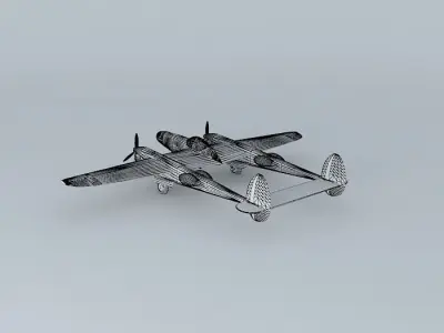 Bristol P38 plane Free 3D model