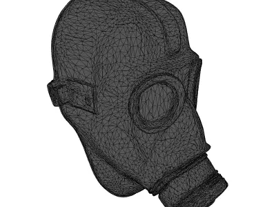 Yellow Industrial Gas Mask 3D model