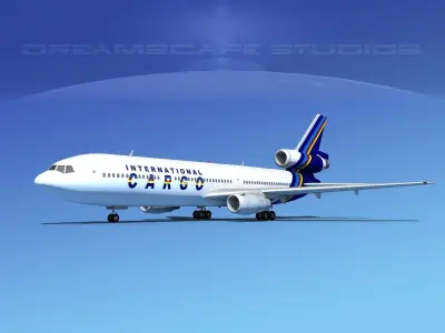 Douglas DC-10 International Cargo 3D model