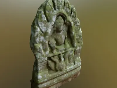 Scanned Stone Plate Low-poly 3D model