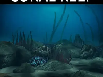 Coral reef low poly Low-poly 3D model