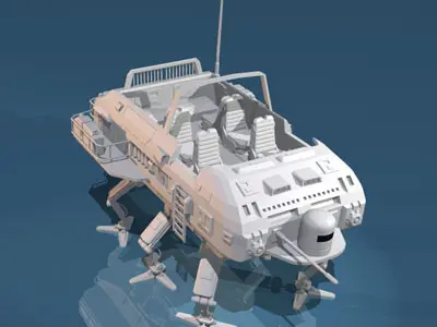 Sc-fi desert rover with legs 3D model