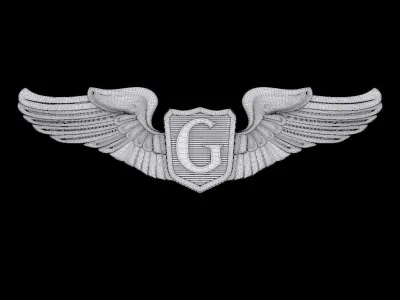 USAAF Glider Pilot Wings Badge 3D model