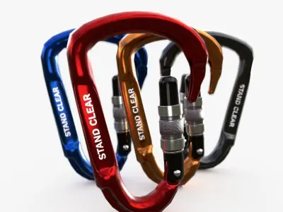 carabiner mosqueton multi COLORS Low-poly 3D model