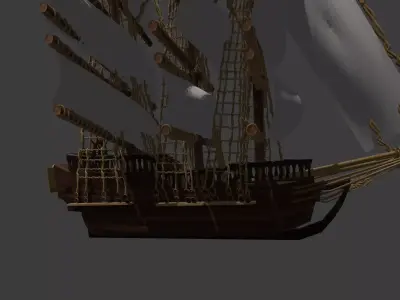 WaterSailboadGameMpdel Low-poly 3D model