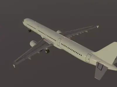Airbus a321-232 low poly 3D Model  Low-poly 3D model