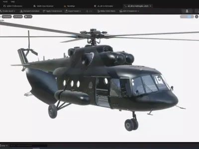 Rigged Mi-8 Helicopter 3D model