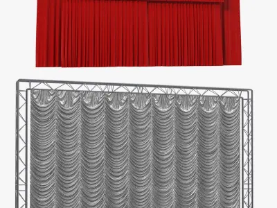 Stage Curtains Collection 3D model